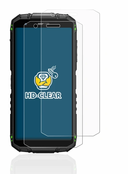 Immagine del dispositivo Doogee S41 Pro con un'ampia varietà di protezioni per lo schermo.