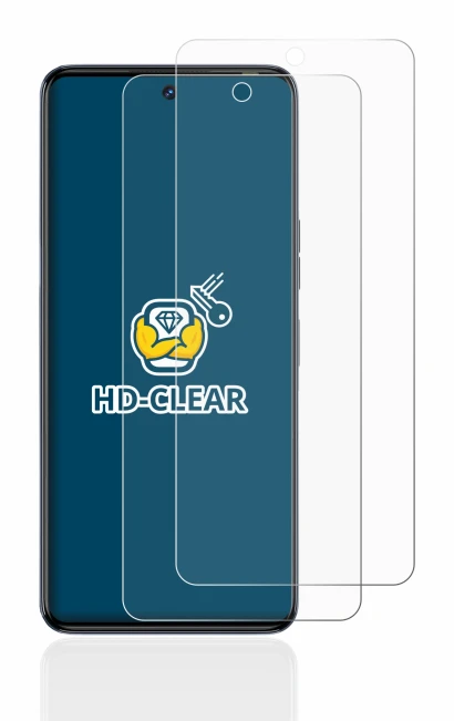 Immagine del dispositivo Tecno Camon 20 Pro con un'ampia varietà di protezioni per lo schermo.