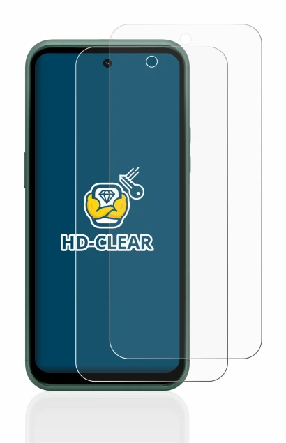 Immagine del dispositivo Nokia XR21 con un'ampia varietà di protezioni per lo schermo.