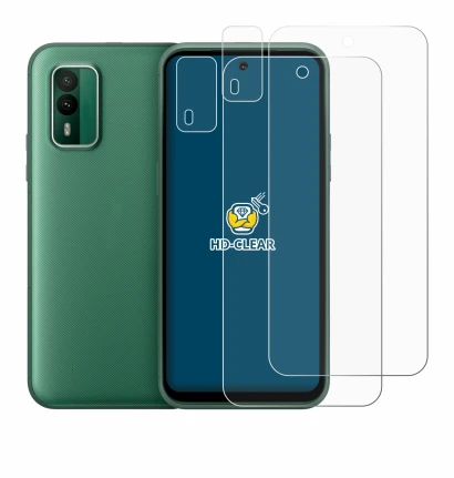 Immagine del dispositivo Nokia XR21 (Fronte+Fotocamera) con un'ampia varietà di protezioni per lo schermo.