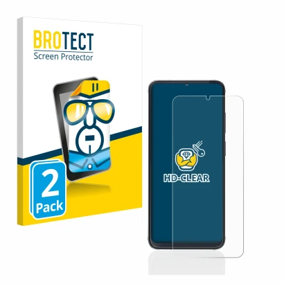 Parte frontale di una confezione del prodotto con il logo del marchio BROTECT. Accanto è raffigurato il dispositivo Cubot X70