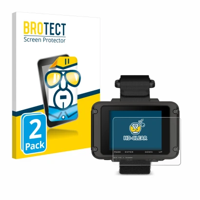 Parte frontale di una confezione del prodotto con il logo del marchio BROTECT. Accanto è raffigurato il dispositivo Garmin For