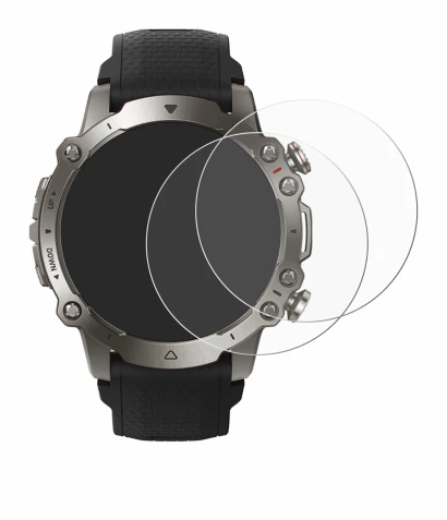 Immagine del dispositivo Huami Amazfit Falcon con un'ampia varietà di protezioni per lo schermo.