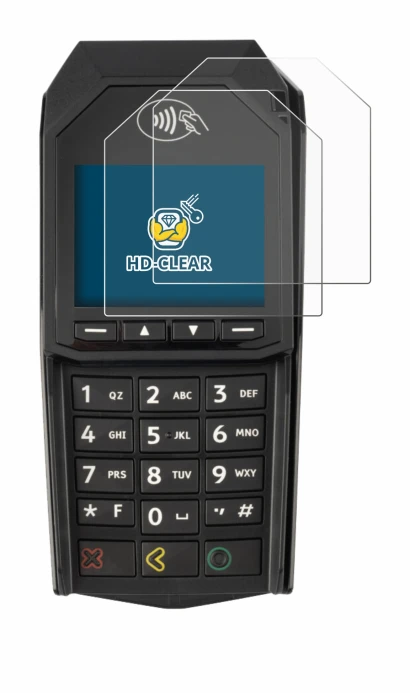 Immagine del dispositivo ingenico Lane/3000 (non-touch) con un'ampia varietà di protezioni per lo schermo.