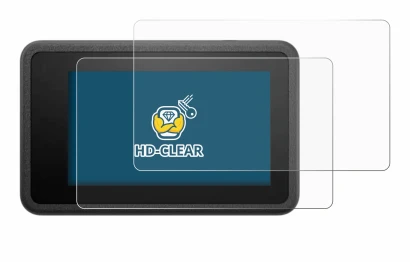 Immagine del dispositivo DJI Osmo Action 4 con un'ampia varietà di protezioni per lo schermo.