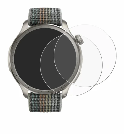 Immagine del dispositivo Huami Amazfit Balance con un'ampia varietà di protezioni per lo schermo.