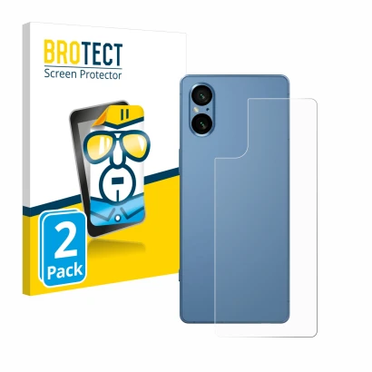 Parte frontale di una confezione del prodotto con il logo del marchio BROTECT. Accanto è raffigurato il dispositivo Sony Xperi