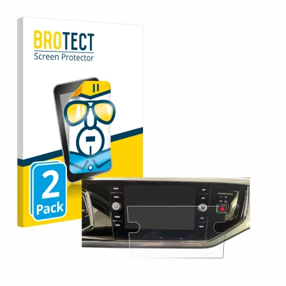 Parte frontale di una confezione del prodotto con il logo del marchio BROTECT. Accanto è raffigurato il dispositivo Volkswagen