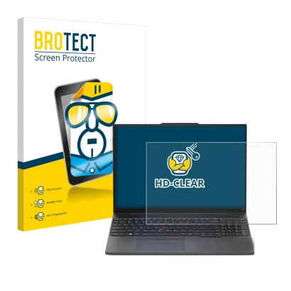 Parte frontale di una confezione del prodotto con il logo del marchio BROTECT. Accanto è raffigurato il dispositivo Lenovo Thi