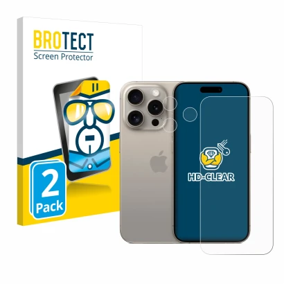 Parte frontale di una confezione del prodotto con il logo del marchio BROTECT. Accanto è raffigurato il dispositivo Apple iPho