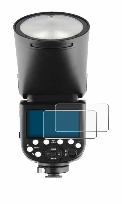 Immagine del dispositivo Godox V1 con un'ampia varietà di protezioni per lo schermo.