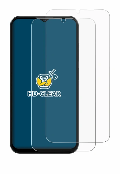 Immagine del dispositivo Ulefone Note 16 Pro con un'ampia varietà di protezioni per lo schermo.