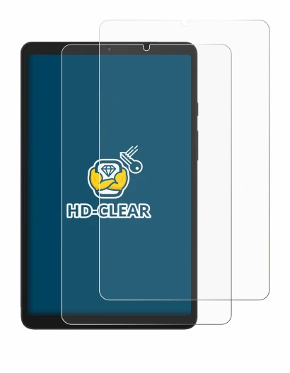 Immagine del dispositivo Samsung Galaxy Tab A9 LTE con un'ampia varietà di protezioni per lo schermo.