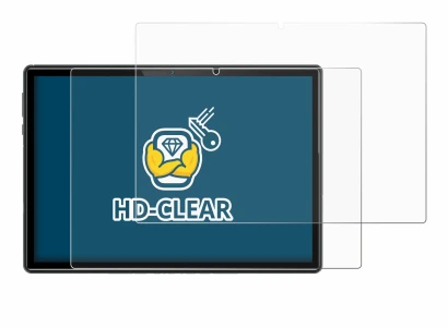 Immagine del dispositivo Doogee U10 con un'ampia varietà di protezioni per lo schermo.