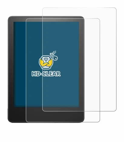 Immagine del dispositivo Amazon Kindle Paperwhite 2023 (11a Gen.) con un'ampia varietà di protezioni per lo schermo.