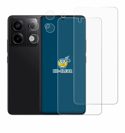 Immagine del dispositivo Xiaomi Redmi Note 13 Pro 5G (Fronte+Fotocamera) con un'ampia varietà di protezioni per lo schermo.