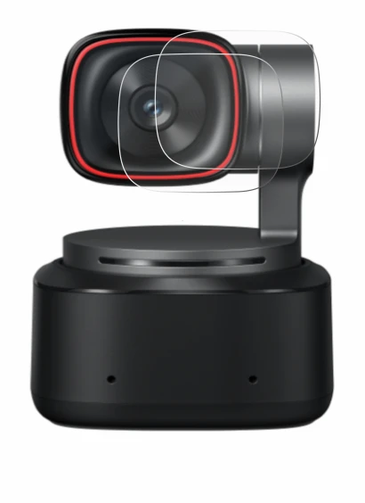 Immagine del dispositivo OBSBOT Tiny 2 con un'ampia varietà di protezioni per lo schermo.