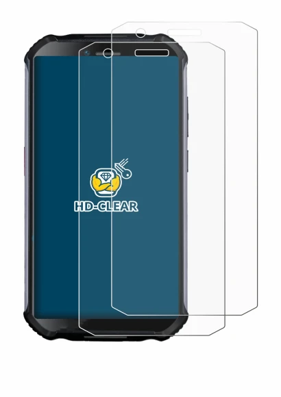 Immagine del dispositivo Doogee S41 Plus con un'ampia varietà di protezioni per lo schermo.