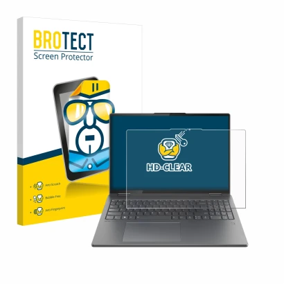 Parte frontale di una confezione del prodotto con il logo del marchio BROTECT. Accanto è raffigurato il dispositivo Lenovo Yog