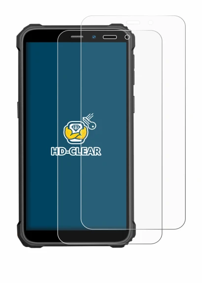Immagine del dispositivo Oukitel WP32 con un'ampia varietà di protezioni per lo schermo.