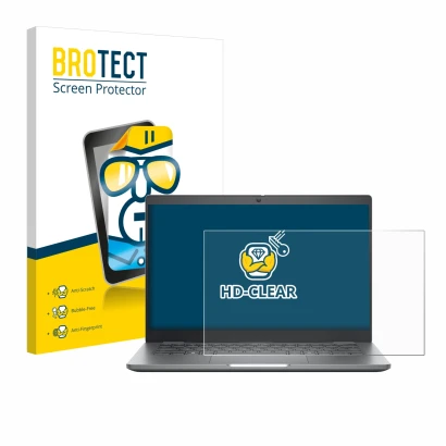 Parte frontale di una confezione del prodotto con il logo del marchio BROTECT. Accanto è raffigurato il dispositivo Dell Latit