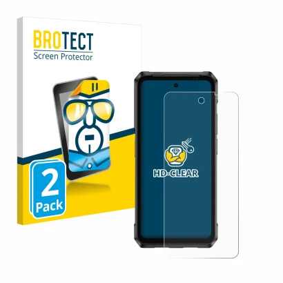 Parte frontale di una confezione del prodotto con il logo del marchio BROTECT. Accanto è raffigurato il dispositivo Ulefone Ar