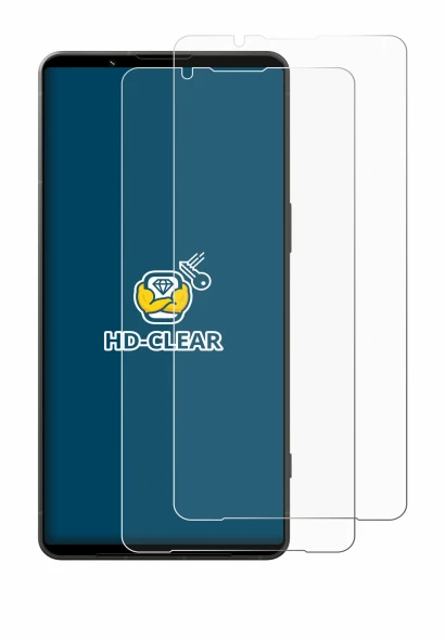 Immagine del dispositivo Sony Xperia 1 VI con un'ampia varietà di protezioni per lo schermo.