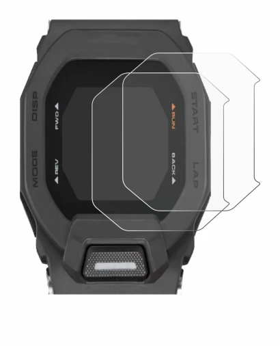 Immagine del dispositivo Casio G-Shock GBD-200 con un'ampia varietà di protezioni per lo schermo.