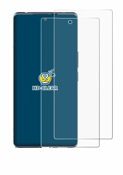 Immagine del dispositivo HTC U24 Pro con un'ampia varietà di protezioni per lo schermo.