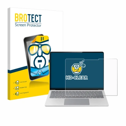 Parte frontale di una confezione del prodotto con il logo del marchio BROTECT. Accanto è raffigurato il dispositivo Microsoft 