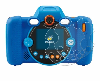 Immagine del dispositivo Vtech Kidizoom Duo FX con un'ampia varietà di protezioni per lo schermo.