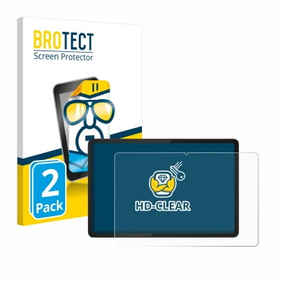 Parte frontale di una confezione del prodotto con il logo del marchio BROTECT. Accanto è raffigurato il dispositivo Lenovo Tab