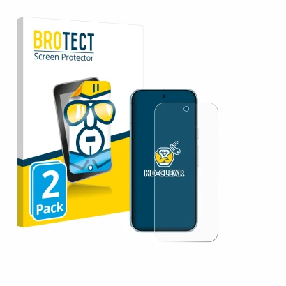 Parte frontale di una confezione del prodotto con il logo del marchio BROTECT. Accanto è raffigurato il dispositivo Google Pix