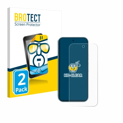 Parte frontale di una confezione del prodotto con il logo del marchio BROTECT. Accanto è raffigurato il dispositivo Google Pix