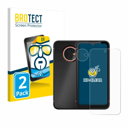 Parte frontale di una confezione del prodotto con il logo del marchio BROTECT. Accanto è raffigurato il dispositivo Gigaset GX