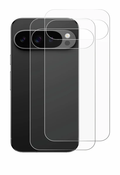 Immagine del dispositivo Google Pixel 9 Pro (Posteriore) con un'ampia varietà di protezioni per lo schermo.