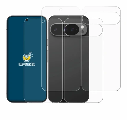 Immagine del dispositivo Google Pixel 9 Pro XL (Fronte+Retro) con un'ampia varietà di protezioni per lo schermo.