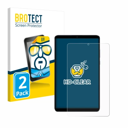 Parte frontale di una confezione del prodotto con il logo del marchio BROTECT. Accanto è raffigurato il dispositivo Xiaomi Red