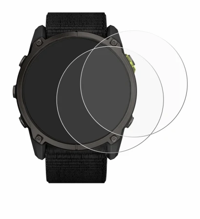 Immagine del dispositivo Garmin Enduro 3 con un'ampia varietà di protezioni per lo schermo.