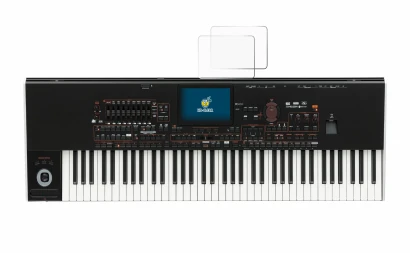 Immagine del dispositivo KORG Pa4x con un'ampia varietà di protezioni per lo schermo.