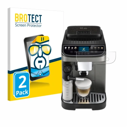 Parte frontale di una confezione del prodotto con il logo del marchio BROTECT. Accanto è raffigurato il dispositivo DeLonghi M