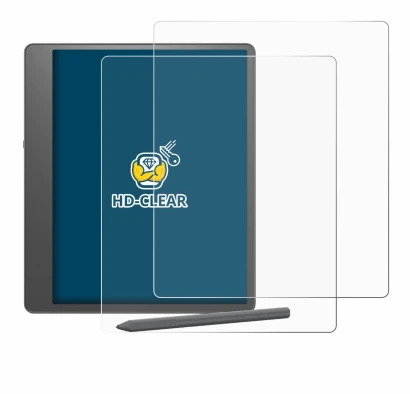 Immagine del dispositivo Amazon Kindle Scribe 2024 con un'ampia varietà di protezioni per lo schermo.