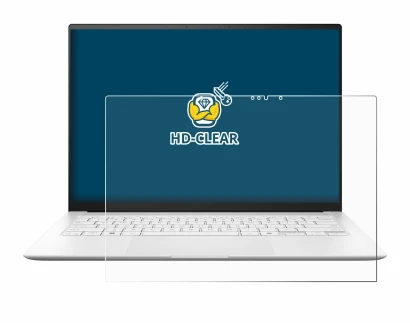 Immagine del dispositivo ASUS ZenBook S 14 UX5406 con un'ampia varietà di protezioni per lo schermo.