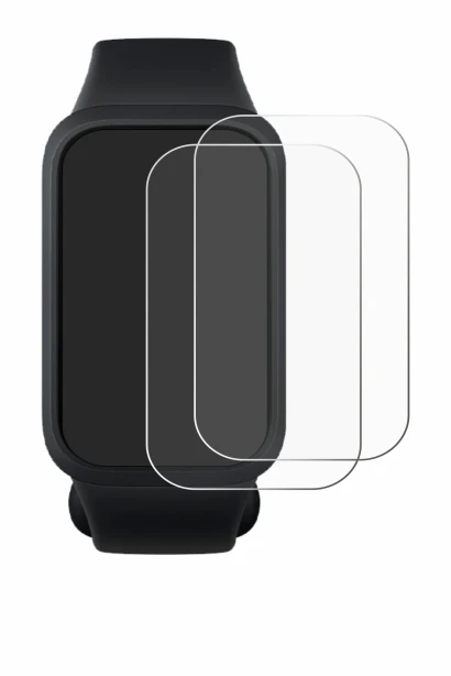 Immagine del dispositivo Xiaomi Smart Band 9 Active con un'ampia varietà di protezioni per lo schermo.