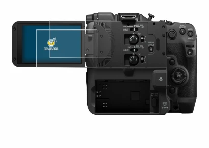 Immagine del dispositivo Canon EOS C400 con un'ampia varietà di protezioni per lo schermo.