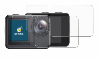 Immagine del dispositivo Akaso Brave 7 LE con un'ampia varietà di protezioni per lo schermo.