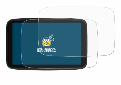 Immagine del dispositivo TomTom GO Advanced con un'ampia varietà di protezioni per lo schermo.