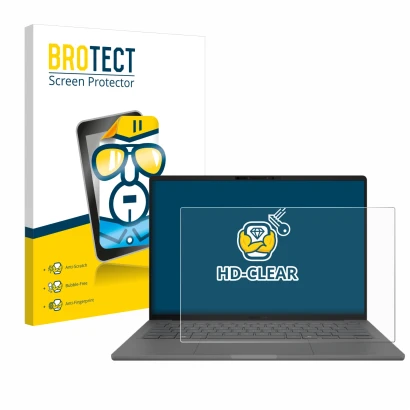 Parte frontale di una confezione del prodotto con il logo del marchio BROTECT. Accanto è raffigurato il dispositivo ASUS ZenBo