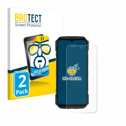 Parte frontale di una confezione del prodotto con il logo del marchio BROTECT. Accanto è raffigurato il dispositivo Doogee S11