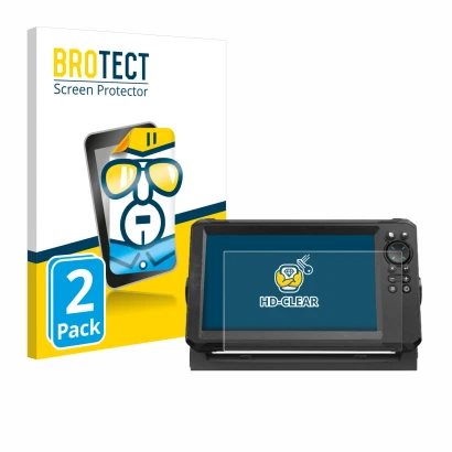 Parte frontale di una confezione del prodotto con il logo del marchio BROTECT. Accanto è raffigurato il dispositivo Lowrance E